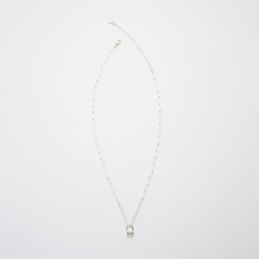 3月誕生石アクアマリンのシルバーネックレス