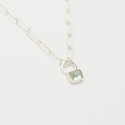 3月誕生石アクアマリンのシルバーネックレス