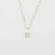 3月誕生石アクアマリンのシルバーネックレス