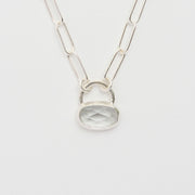 3月誕生石アクアマリンのシルバーネックレス