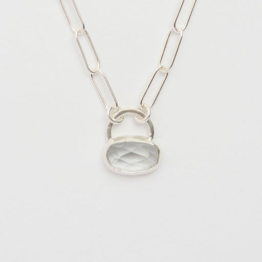 3月誕生石アクアマリンのシルバーネックレス