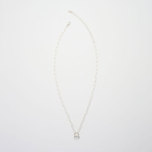 3月誕生石アクアマリンのシルバーネックレス