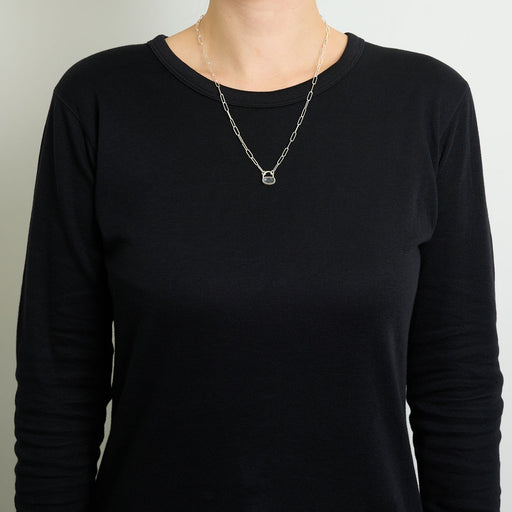 3月誕生石アクアマリンのシルバーネックレス