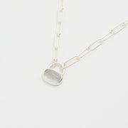 3月誕生石アクアマリンのシルバーネックレス