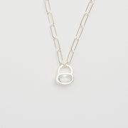 3月誕生石アクアマリンのシルバーネックレス