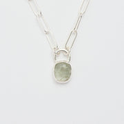 3月誕生石アクアマリンのシルバーネックレス