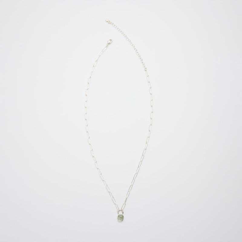 3月誕生石アクアマリンのシルバーネックレス