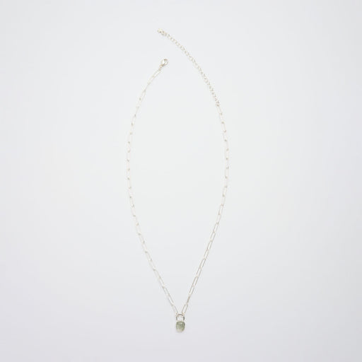 3月誕生石アクアマリンのシルバーネックレス