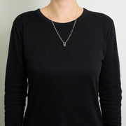 3月誕生石アクアマリンのシルバーネックレス