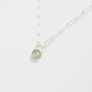 3月誕生石アクアマリンのシルバーネックレス