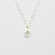 3月誕生石アクアマリンのシルバーネックレス