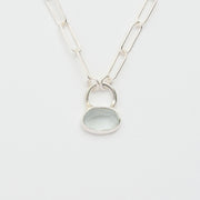 3月誕生石アクアマリンのシルバーネックレス