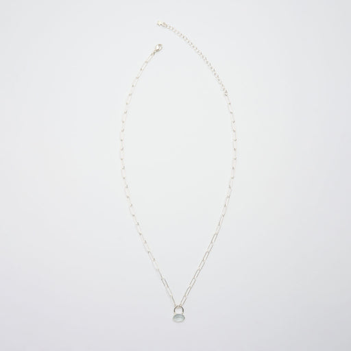 3月誕生石アクアマリンのシルバーネックレス