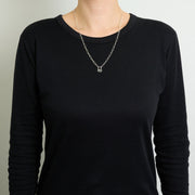 3月誕生石アクアマリンのシルバーネックレス