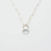 3月誕生石アクアマリンのシルバーネックレス