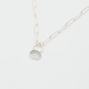 3月誕生石アクアマリンのシルバーネックレス