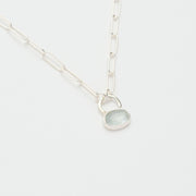 3月誕生石アクアマリンのシルバーネックレス