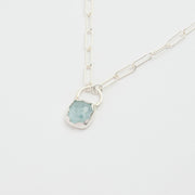 3月誕生石アクアマリンのシルバーネックレス