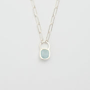 3月誕生石アクアマリンのシルバーネックレス