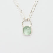 3月誕生石アクアマリンのシルバーネックレス