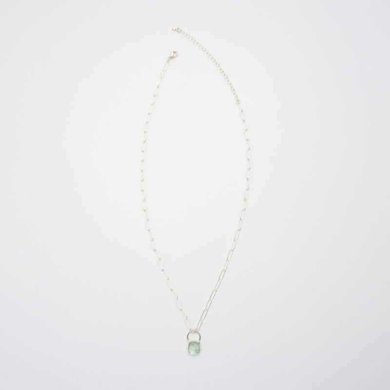 3月誕生石アクアマリンのシルバーネックレス
