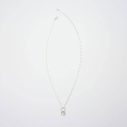 3月誕生石アクアマリンのシルバーネックレス