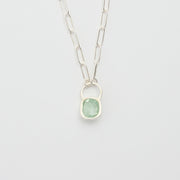 3月誕生石アクアマリンのシルバーネックレス