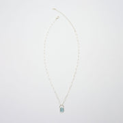 3月誕生石アクアマリンのシルバーネックレス