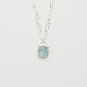 3月誕生石アクアマリンのシルバーネックレス