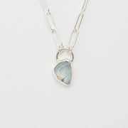 3月誕生石アクアマリンのシルバーネックレス