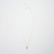 3月誕生石アクアマリンのシルバーネックレス