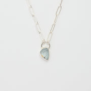 3月誕生石アクアマリンのシルバーネックレス