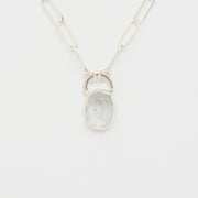 3月誕生石アクアマリンのシルバーネックレス