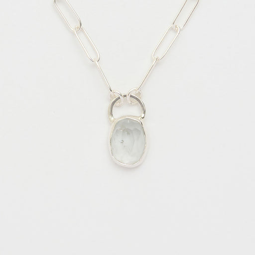 3月誕生石アクアマリンのシルバーネックレス