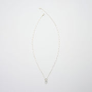 3月誕生石アクアマリンのシルバーネックレス