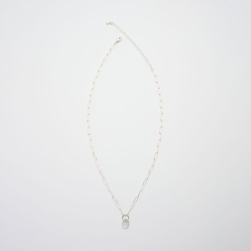 3月誕生石アクアマリンのシルバーネックレス