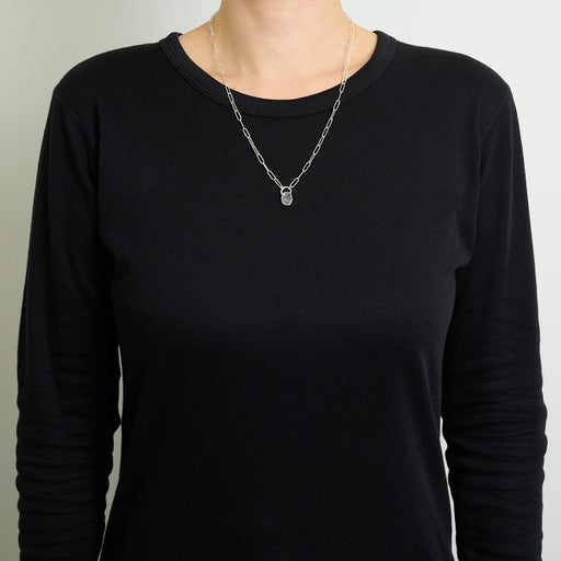 3月誕生石アクアマリンのシルバーネックレス