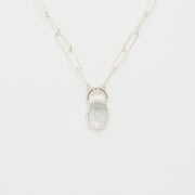 3月誕生石アクアマリンのシルバーネックレス