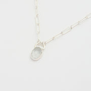 3月誕生石アクアマリンのシルバーネックレス