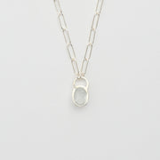 3月誕生石アクアマリンのシルバーネックレス
