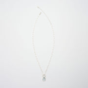 3月誕生石アクアマリンのシルバーネックレス