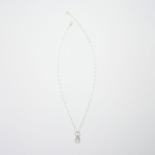 3月誕生石アクアマリンのシルバーネックレス