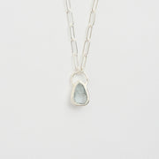 3月誕生石アクアマリンのシルバーネックレス