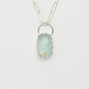 3月誕生石アクアマリンのシルバーネックレス