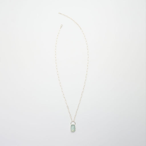 3月誕生石アクアマリンのシルバーネックレス