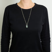 3月誕生石アクアマリンのシルバーネックレス