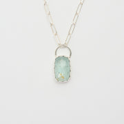 3月誕生石アクアマリンのシルバーネックレス