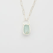 3月誕生石アクアマリンのシルバーネックレス