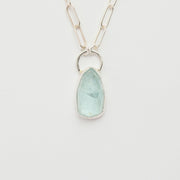 3月誕生石アクアマリンのシルバーネックレス