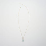 3月誕生石アクアマリンのシルバーネックレス